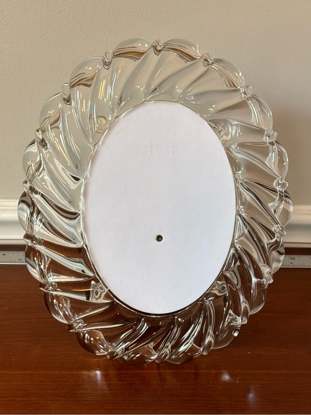 Mikasa Peppermint Clear Swirl Glass Decorative Oval Mirror